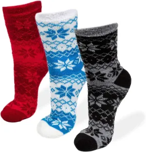 American Mammoth 3 Pairs Cozy Cabin Socks for Women - Aloe Infused Fuzzy Fluffy Comfortable Socks