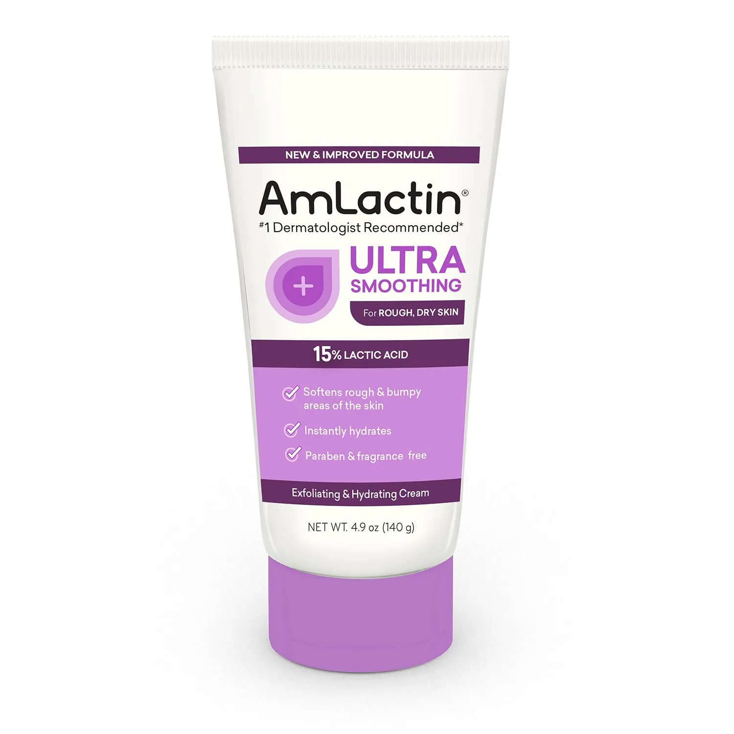 AmLactin Intensive Healing Body Cream – 12 oz Tub & Ultra Smoothing - 4.9 oz Body & Hand Cream with 15% Lactic Acid