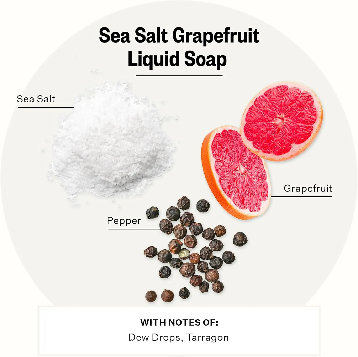 APOTHEKE Liquid Hand Soap, Sea Salt Grapefruit (10 Fl Oz) - Hydrating Hand Wash with Natural Coconut & Aloe Vera