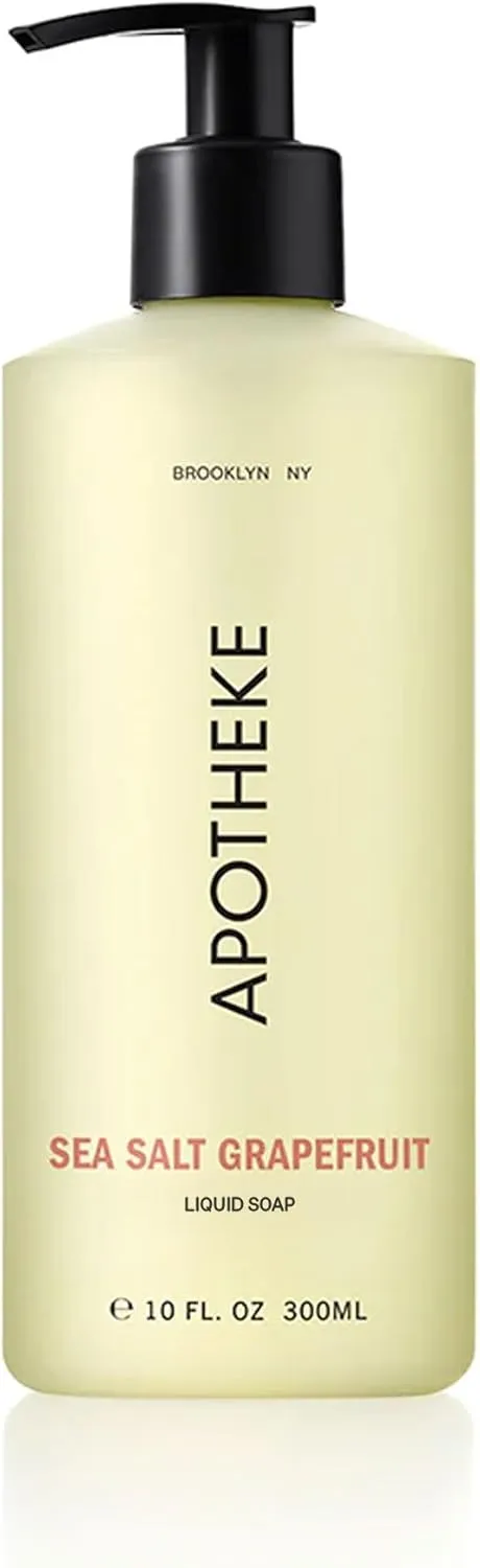 APOTHEKE Liquid Hand Soap, Sea Salt Grapefruit (10 Fl Oz) - Hydrating Hand Wash with Natural Coconut & Aloe Vera