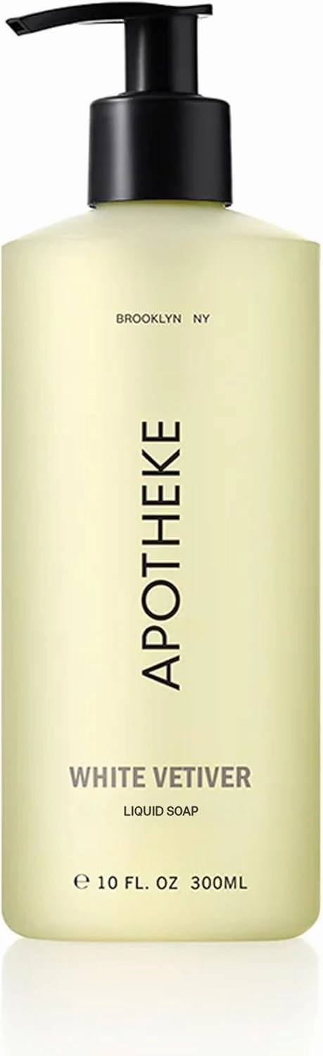 APOTHEKE Liquid Hand Soap, White Vetiver (10 Fl Oz) - Hydrating Hand Wash with Natural Coconut & Aloe Vera