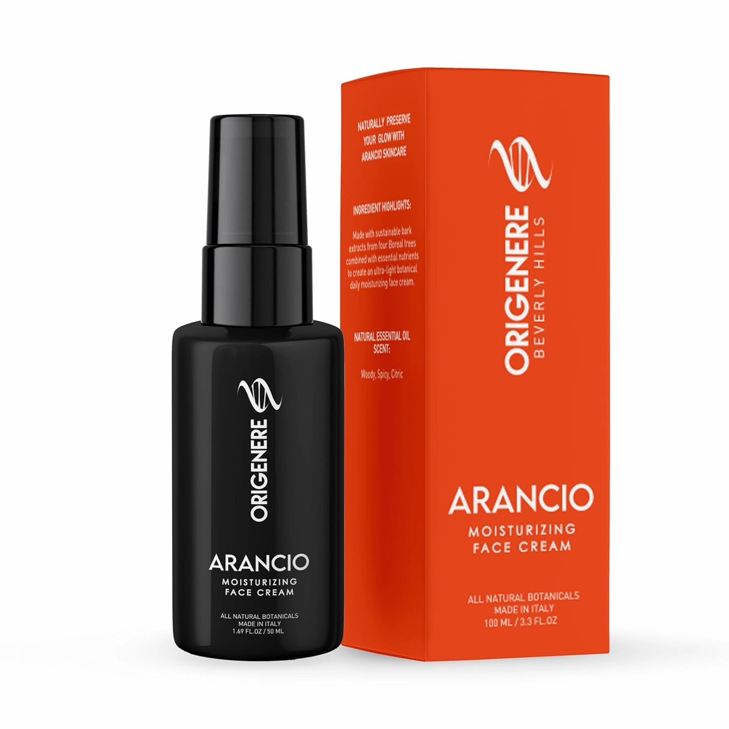 Arancio Moisturizing Face Cream. All-Natural Botanicals, Boreal Bark Extracts. Blend Of Ingredients Offers A Deep Hydrating Effect Helps Reduce Wrinkles, Dry Skin.