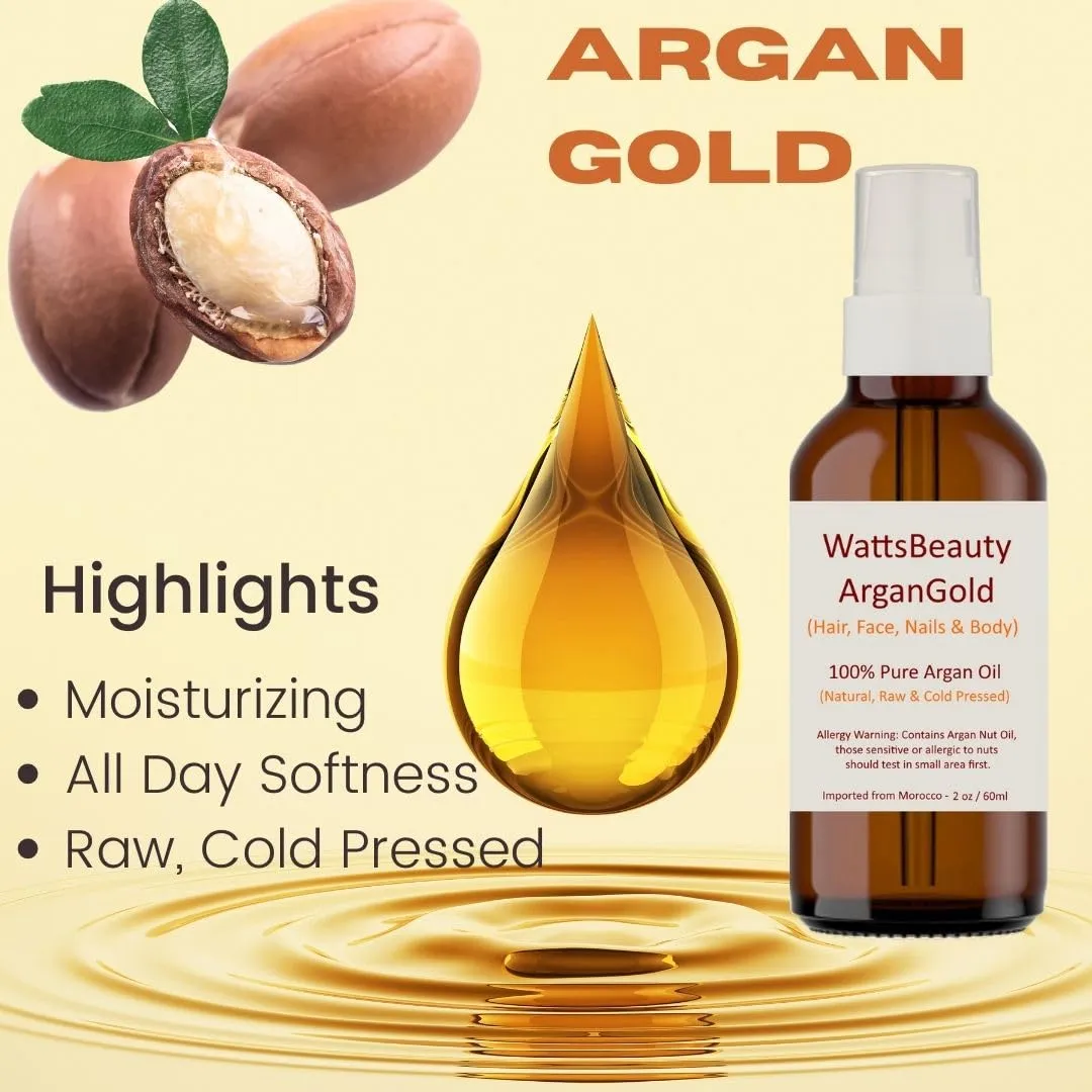 ArganGold 100% Pure Argan Oil - Ultra Moisturizer for Face, Body and Hair - 2 oz.