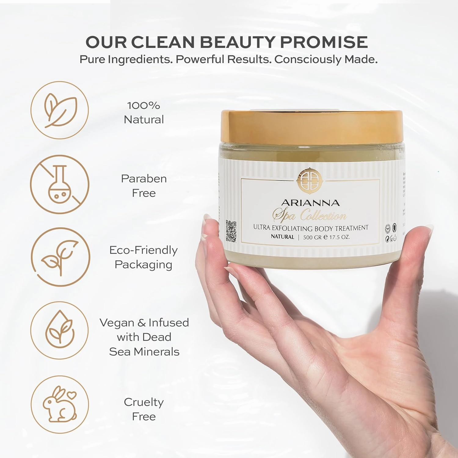 ARIANNA-SKINCARE Ultra Exfoliating Body Treatment Dead Sea Salt Body Scrub Natural Moisturizing and Exfoliating Scrub for Nourishing Essential Skin Care (Chamomile & Lavender)