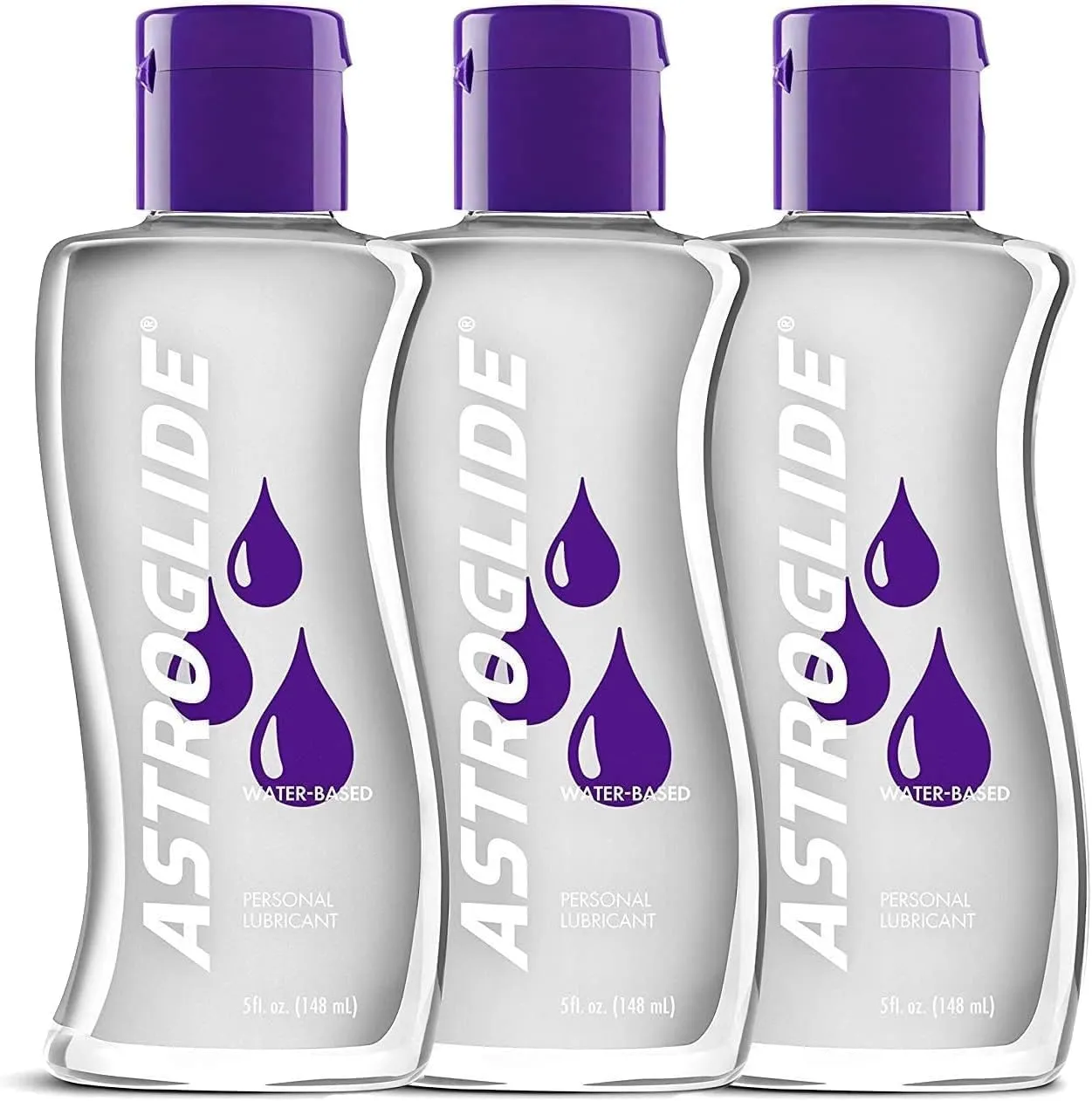 Astroglide Water Based Lube (5oz) 3-Pack and 12 Fl Oz Personal Lubricants Bundle