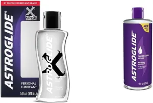 Astroglide X Premium Silicone Personal Lubricant (5oz), Extra Long-Lasting Silky Lube & Liquid Personal Lubricant (12oz), Water Based Lube, Dr. Recommended Brand, FDA Cleared