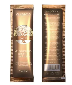 augeas Argan Oil Extra Moisturizing Smooth Hair Mask 15mL/pack (10 packs) Keeps hair Color Last Longer Up to 6 Weeks (Traveling, Single Use, First Time Test Trying Convenience Packages)