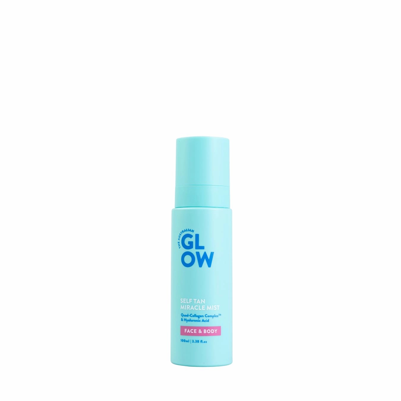 Australian Glow Miracle Mist, Self Tanner for Face & Body w/Quad-Collagen Complex & Hyaluronic Acid, 3.38 fl. oz / 100ml