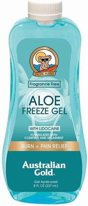 Australian Gold Aloe Vera Freeze Gel with Lidocaine, 8 Ounce (Pack of 6) | Relieves Sunburn Pain and Hot & Itchy Skin