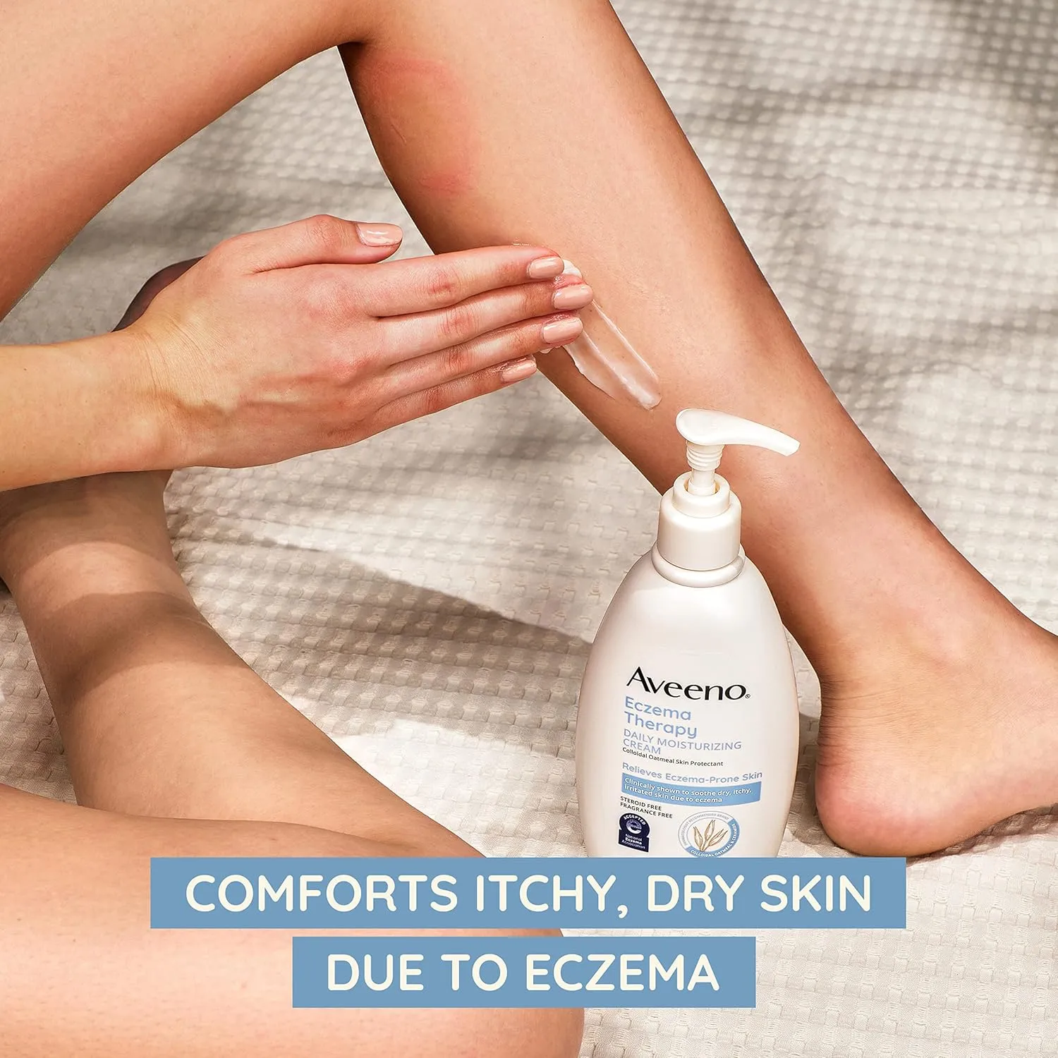 Aveeno Eczema Therapy Daily Moisturizing Body Cream for Sensitive Skin, Soothing Eczema Relief Cream, Colloidal Oatmeal & Ceramide for Dry & Itchy Skin, Steroid- & Fragrance-Free, 5 oz, Pack of 3