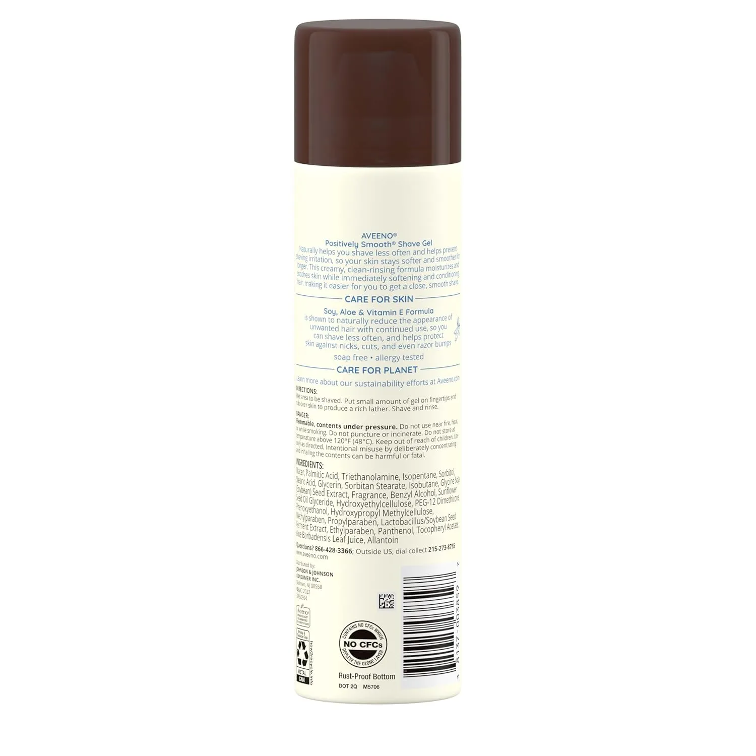 Aveeno Positively Smooth Moisturizing Shave Gel with Soy, Aloe & Vitamin E helps Prevent Nicks, Cuts & Razor Bumps, Creamy Shave Gel for a Close, Smooth Shave, Lightly Fragranced, 7 oz, 6 Pack