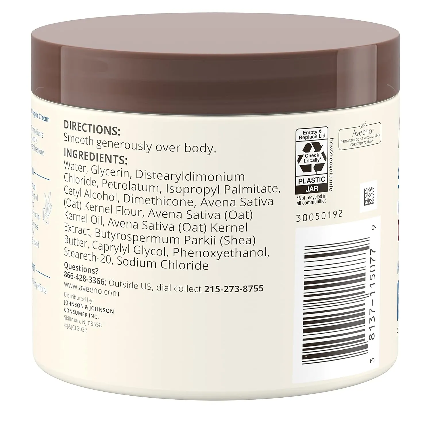 Aveeno Skin Relief Intense Moisture Repair Body Cream with Triple Oat & Shea Butter Formula, Helps Relieve & Restore Extra-Dry Skin with Long-Lasting Moisture, Fragrance-Free, 11 oz