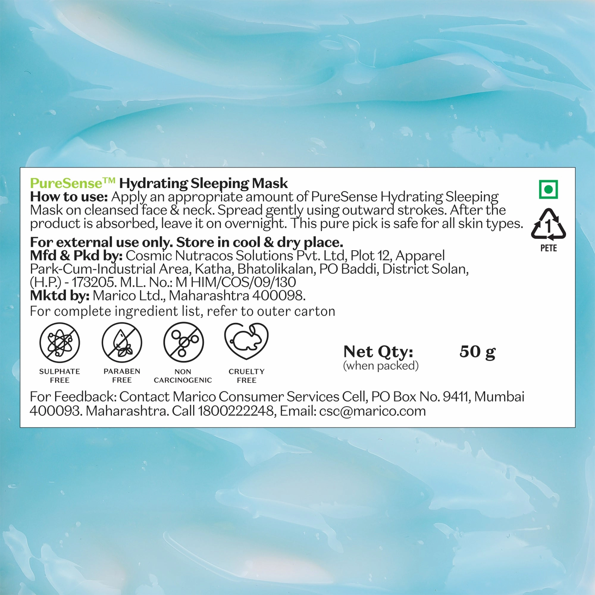 B2G2  Hydrating Sleeping Mask 50gm