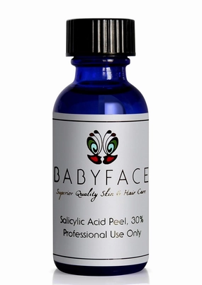 Babyface 30% Salicylic Acid Chemical Peel – Extra Strength Beta Hydroxy Acid for Acne, Blackhead Removal & Exfoliation, Non-Alcohol Based, 1.2 oz