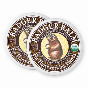 Badger Healing Balm, Hard Working Hands Cream, Organic Hand Cream for Dry Cracked Hands, Long Lasting Hand Moisturizer/Dry Hands Treatment, 2 oz Tin, 2-Pack