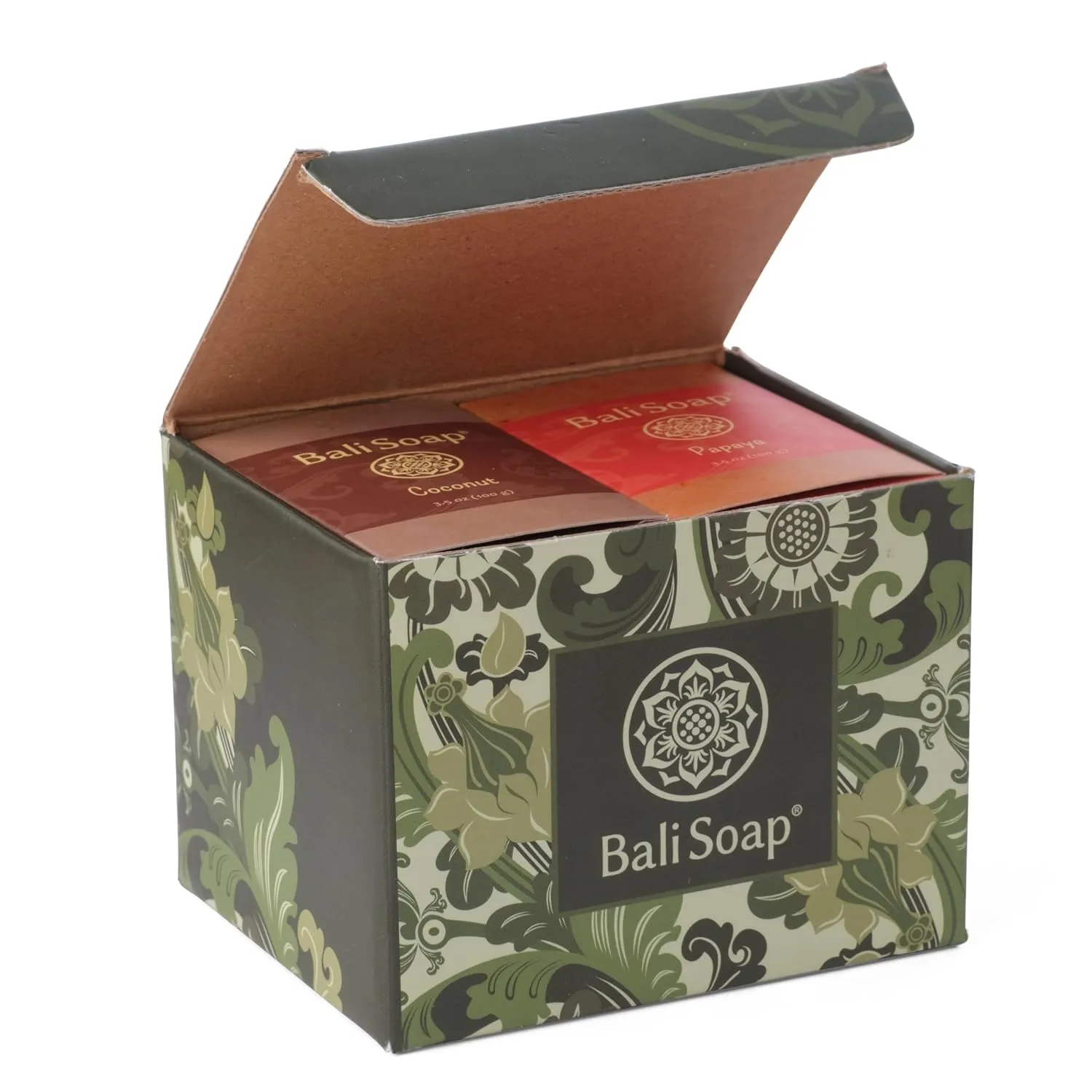 Bali Soap - Green Collection - Natural Bar Gift Set, Face Soap or Body, 6 pc Variety Soap Pack (Coconut, Papaya, Vanilla, Lemongrass, Jasmine, Ylang-Ylang) 3.5 Oz each