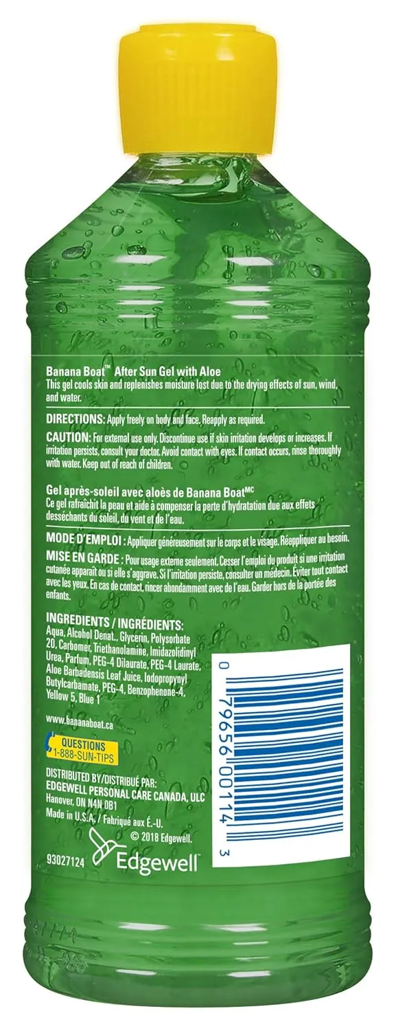 Banana Boat Soothing After Sun Gel with Aloe Vera, 16oz. - Pack of 3