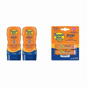 Banana Boat Sport Ultra SPF 100 Sunscreen Lotion Twin Pack & SPF 50 Lip Balm 2 Pack