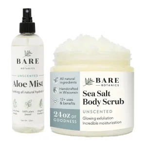 Bare Botanics Aloe Vera Mist   Unscented Body Salt Scrub