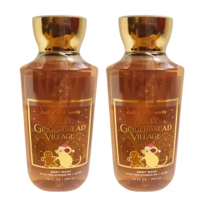 Bath & Body Works Shea   Vitamin E Shower Gel, Set of 2, 10oz Each (Jolly Gingerbread Village)