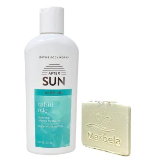 Bath & Body Works Tahiti Isle After Sun Aloe Gel with a Natural Oats Sample Soap