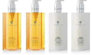 BATH and BLOOM Mango Tangerine Shower Gel and Jasmine Body Lotion Set.