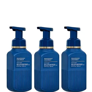 Bath and Body FRESH AND BRIGHT Hand Soaps - Set of 3 Gentle Foaming/Gel Soaps (Mahogany Coconut)