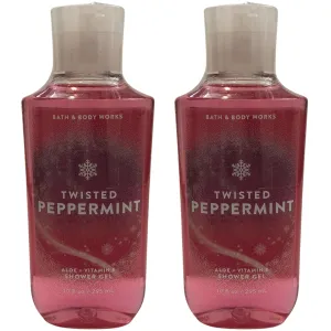 Bath and Body Works Body Care - Full Size Shower Gel Aloe   Vitamin E - 10 fl oz - Twisted Peppermint