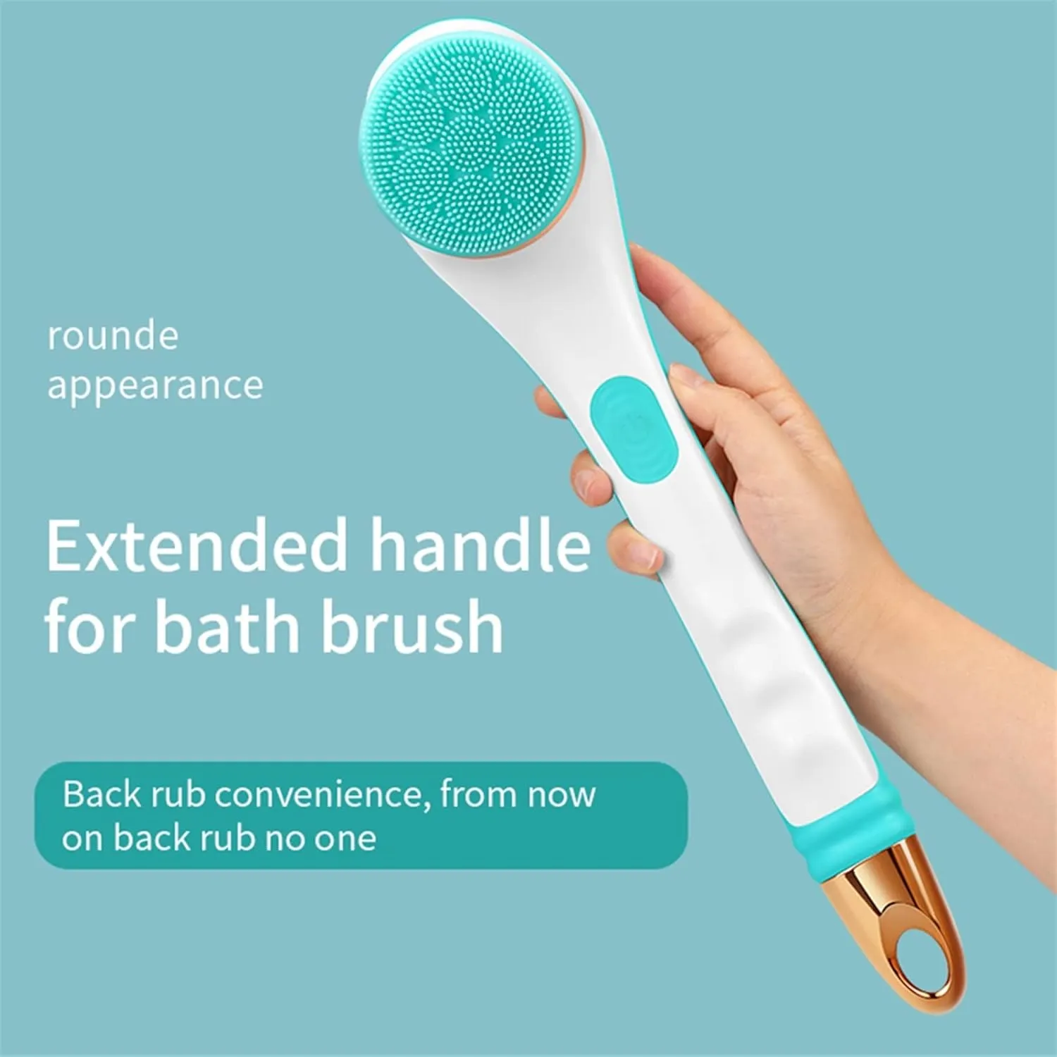 Bath Body Brushes Scrubber Shower Brush Long Handle Spa Waterproof 4 in Electric Bath Shower Brush Rotating Exfoliation Clean Face Body Massager(Pink)
