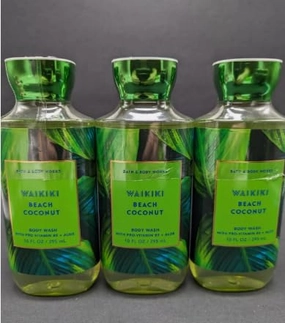 Bath & Body SHOWER GEL/BODY WASH [3 pack] 10 fl oz / 295 mL (Packaging may Vary) (WAIKIKI BEACH COCONUT)