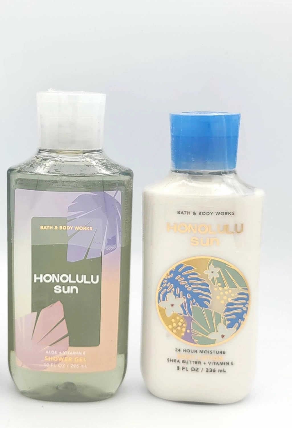 Bath & Body Work Honolulu Sun Shower Gel and Body Lotion Set, 10 oz Shower Gel with Aloe & Vitamin E, 8 oz 24-Hour Moisture Lotion with Shea Butter