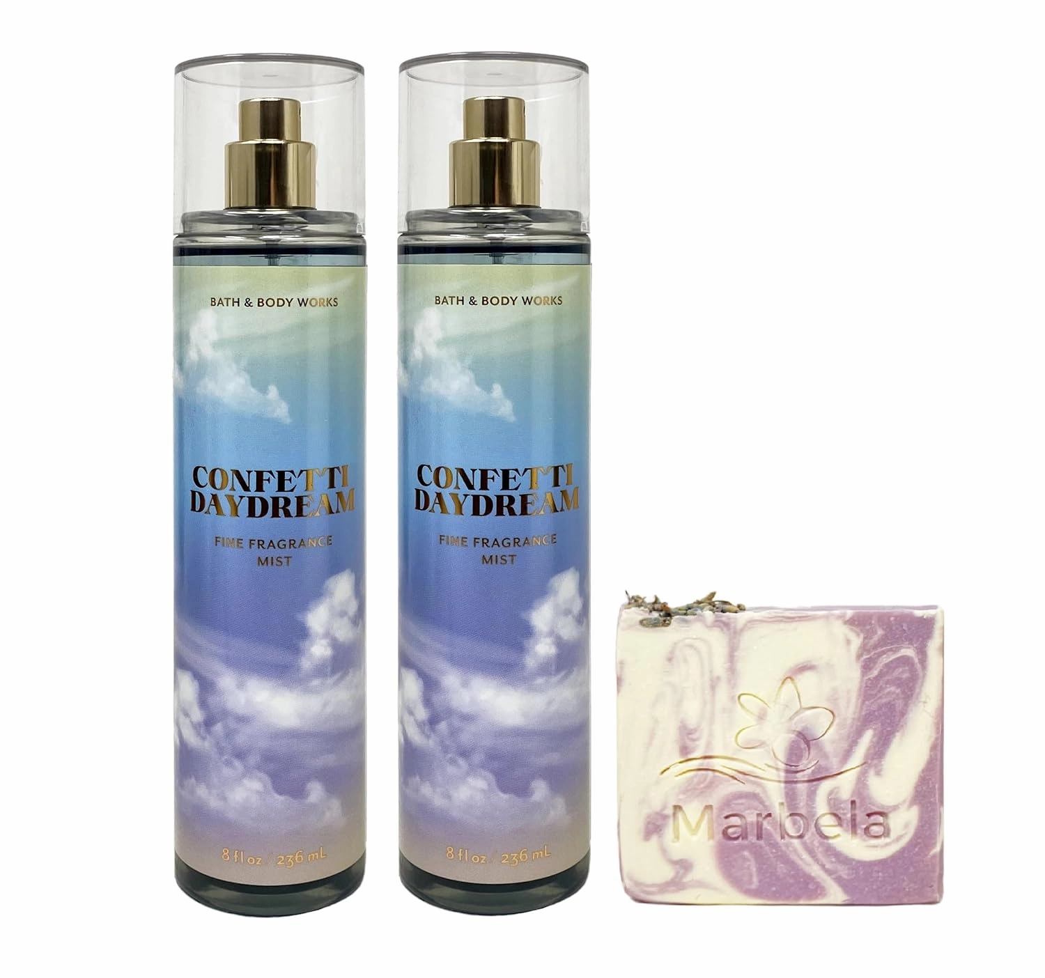 Bath & Body Works Confetti Daydream 2 Piece Fine Fragrance Mist Set with a Lavender Dream Bar Soap - Full Size