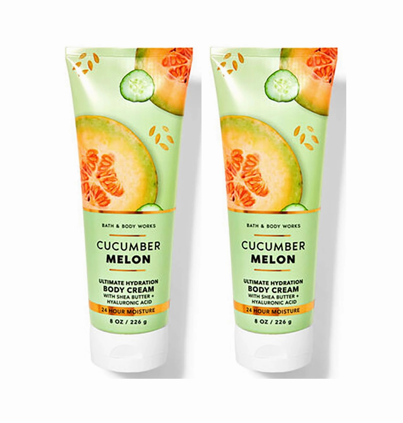 Bath & Body Works Cucumber Melon Ultra Shea Body Cream, 8oz Each, Pack of 2 (Cucumber Melon)