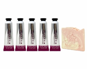 Bath & Body Works Paraffin Hand, Nail & Cuticle 5 Pack Hand Cream Bundle with a Himalayan Salts Springs Sample Soap