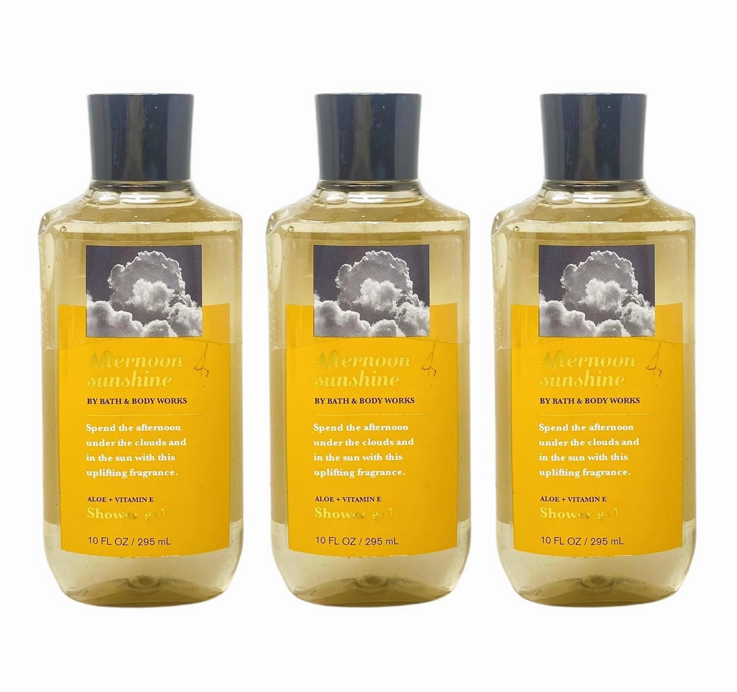 Bath and Body Work Afternoon Sunshine Aloe   Vitamin E Shower Gel Value Pack - (Lot of 3)
