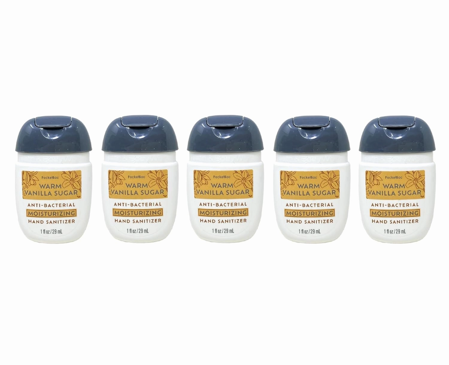 Bath and Body Work Warm Vanilla Sugar Mini Moisturizing Hand Gel Bundle - Lot of 5, Brown