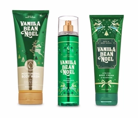 Bath and Body Works - Vanilla Bean Noel - 3 pc. Gift Set - Moisturizing Body Wash, Fine Fragrance Mist and Ultra Shea Body Cream - (2019 Edition)