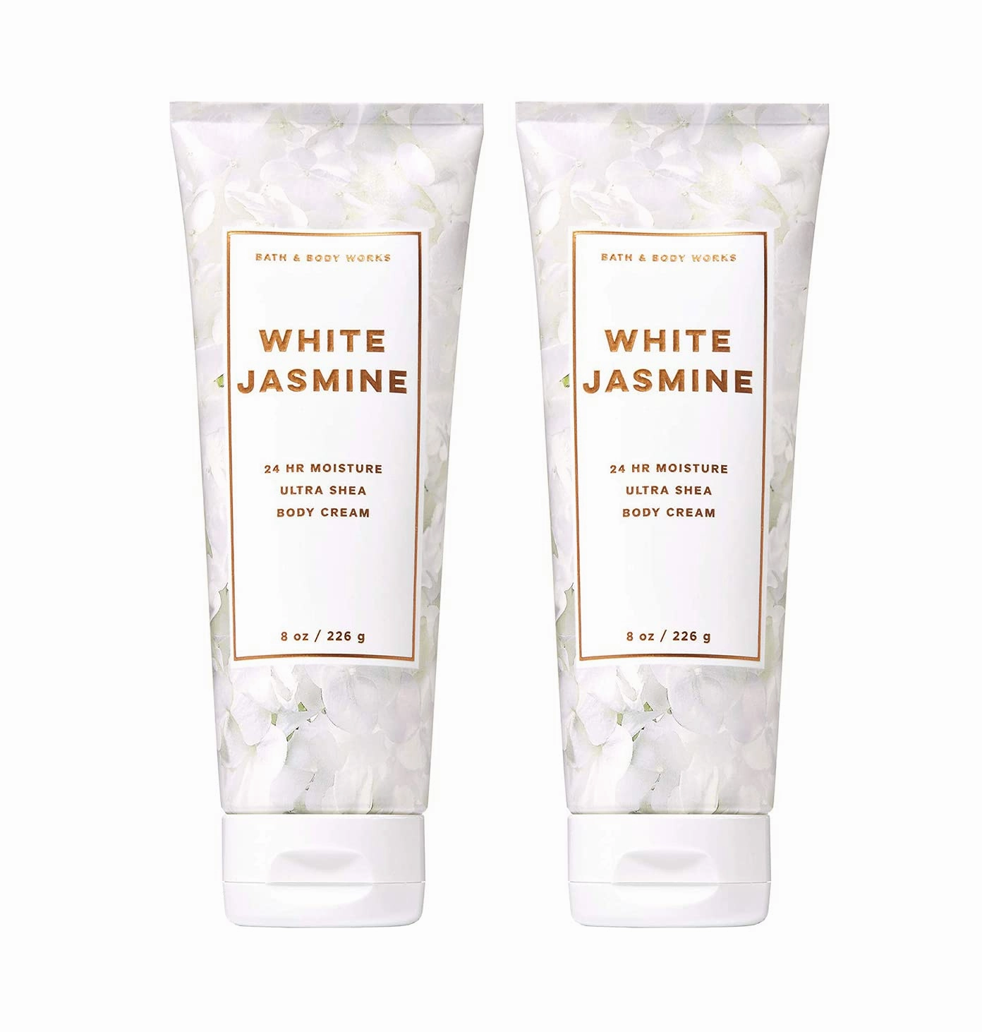 Bath and Body Works White Jasmine 2 Pack Ultra Shea Body Cream 8 Oz. (White Jasmine)