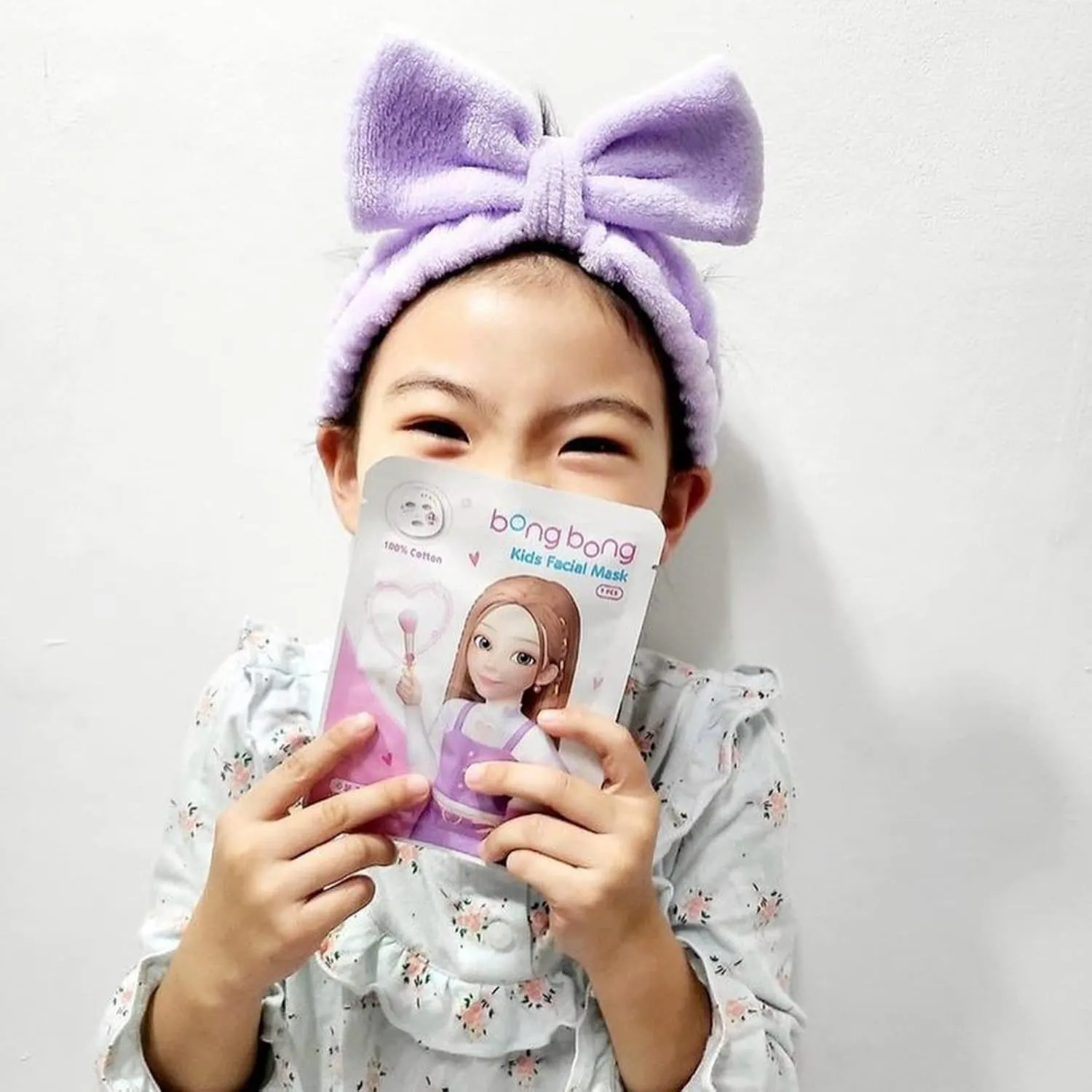 BB Kids Face Masks Spa 5-Pack With Spa Headband | Kids Facial Masks for Girls With 100% Cotton Sheets | Princess Facial Mask for Kids Spa Party Birthday Sleepover (5-Pack with Pink Band)
