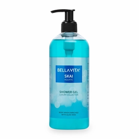 Be'llaVita Luxury Skai Aquatic Body Wash Refreshing Shower Gel for Deep Cleansing, Hydrating & Moisturising Skin with Aloe Vera 500 Ml