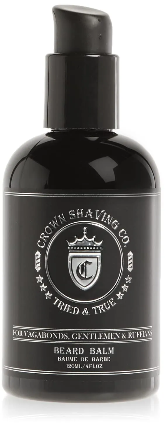 Beard Balm For Men - Crown Shaving Co 4oz Beard Balm - Soften Beard and add Shine while Hydrating Skin