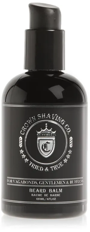 Beard Balm For Men - Crown Shaving Co 4oz Beard Balm - Soften Beard and add Shine while Hydrating Skin