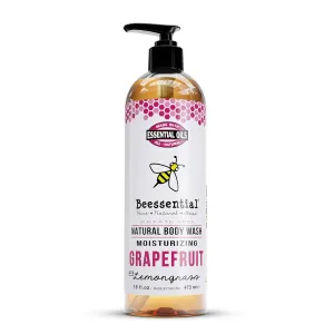 Beessential Natural Body Wash, Grapefruit, Sulfate-Free Bath and Shower Gel with Essential Oils for Men & Women, 16 oz