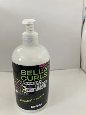 Bella Curls Moisturizing Conditioner with Coconut and Honey, Nourishing Hair Care, 12 fl oz