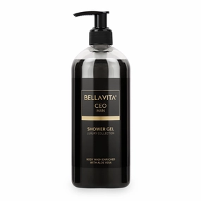 Bella Vita Luxury CEO MAN Body Wash Refreshing Shower Gel for Deep Cleansing, Hydrating & Moisturising Skin with Aloe Vera & Charcoal Powder 500 Ml