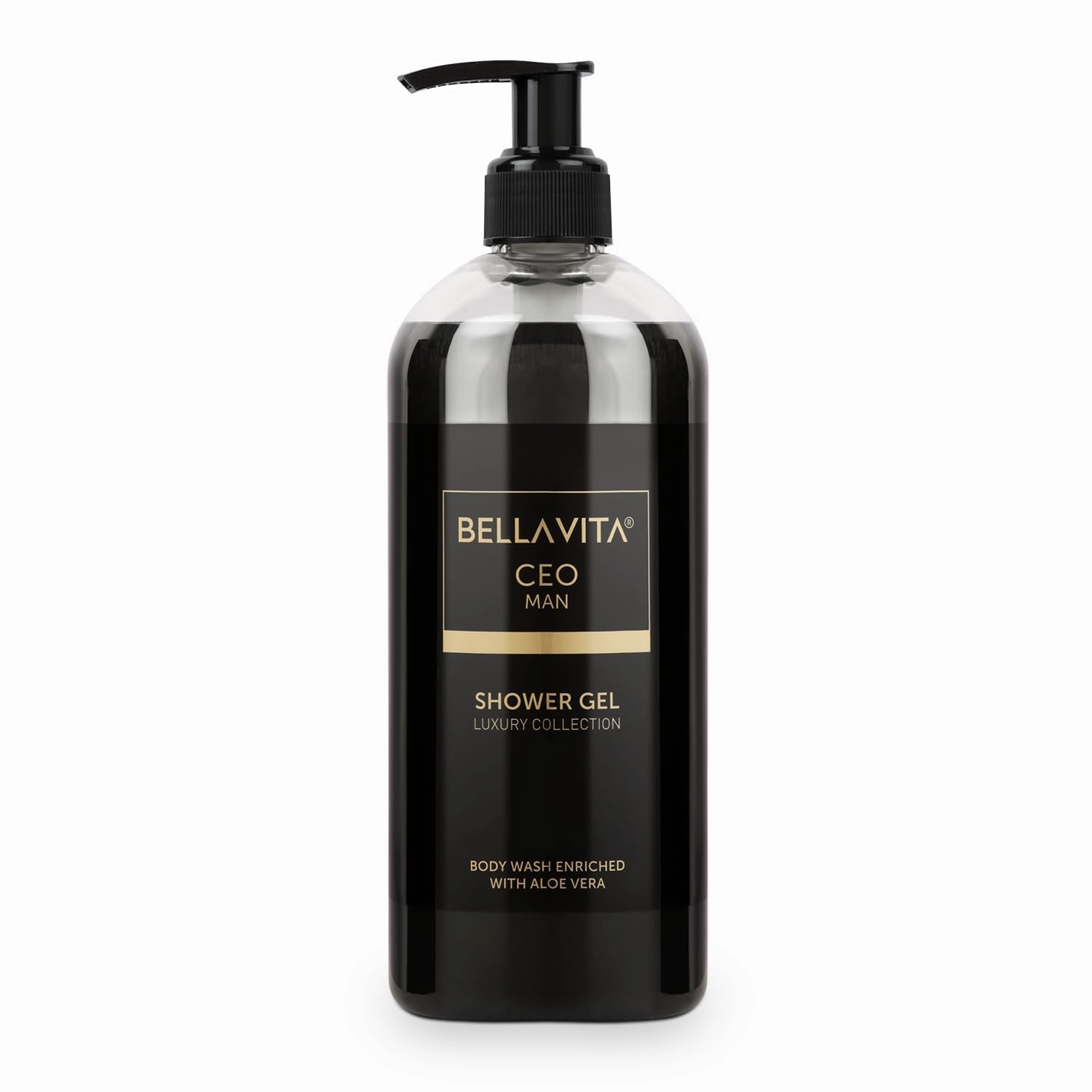 Bella;Vita Luxury CEO MAN Body Wash Refreshing Shower Gel for Deep Cleansing, Hydrating & Moisturising Skin with Aloe Vera & Charcoal Powder 500 Ml