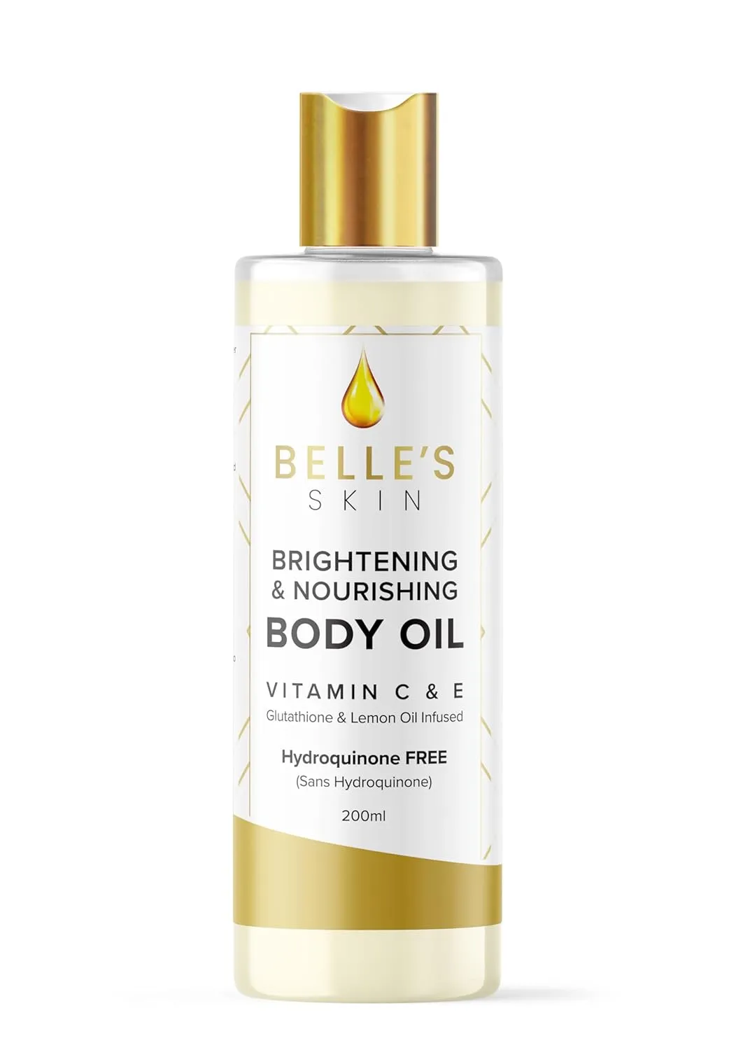 Belle's Skin - Brightening & Nourishing Body Oil | Vitamin A, C & E | Moisturize, Brighten and Even Skin Tone
