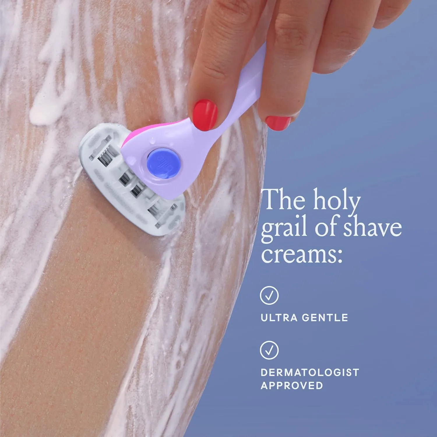 Billie Razors for Women Shave Kit – Women’s Razor   4 x 5-Blade Razor Refills   Magnetic Holder – Cool Blue & Whipped Shave Cream - Lavender & Bergamot Scent - 6.5 fl oz
