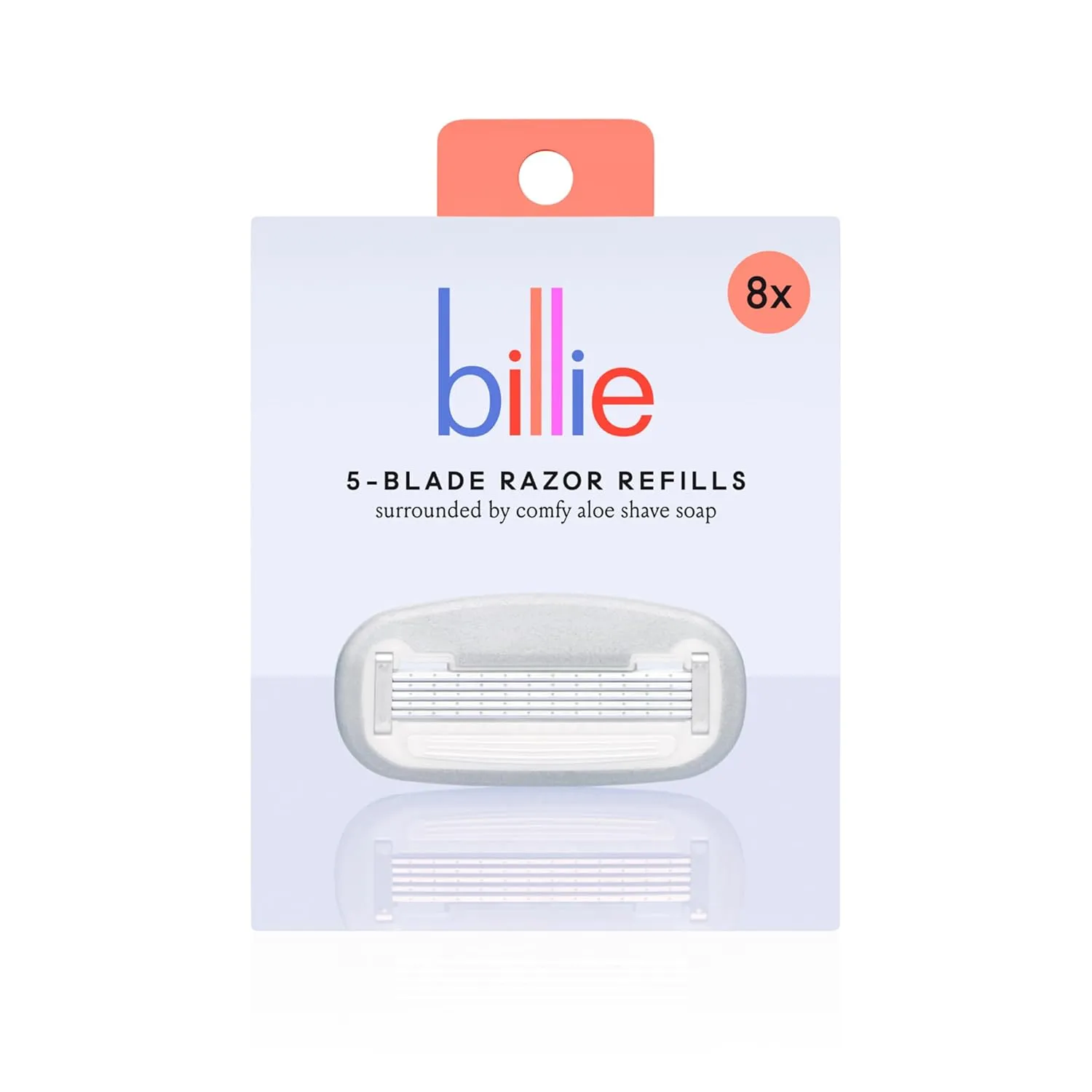 Billie Women’s Razor Refill Blades 5-Blade Cartridges - 8 count & V Smooth - Shave Gel   Cleanser for Pubic Hair & Skin - pH-Balanced - Fragrance-Free