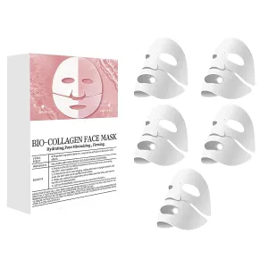 Bio-Collagen Collagen Face Mask, 5 Pack Korean Skincare Facial Collagen Lifting Hydrogel Masks, Pore Minimizing, Reduce Wrinkles, Overnight Hydrating,Enhanced Skin Elasticity
